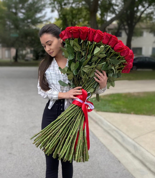 75 Extra Long Red Roses image 0