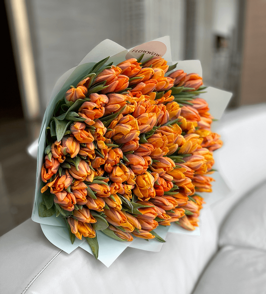 100 Orange  Double Tulips image 0