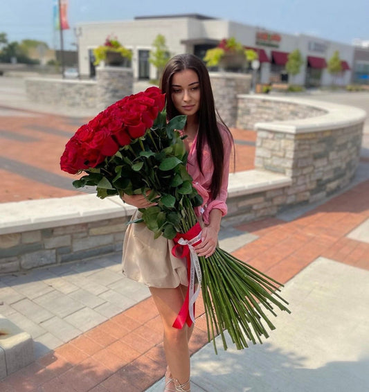 75 Extra Long Red Roses image 0