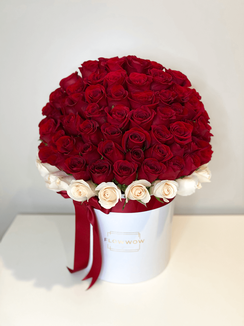 75 Premium Red and White Roses image 0