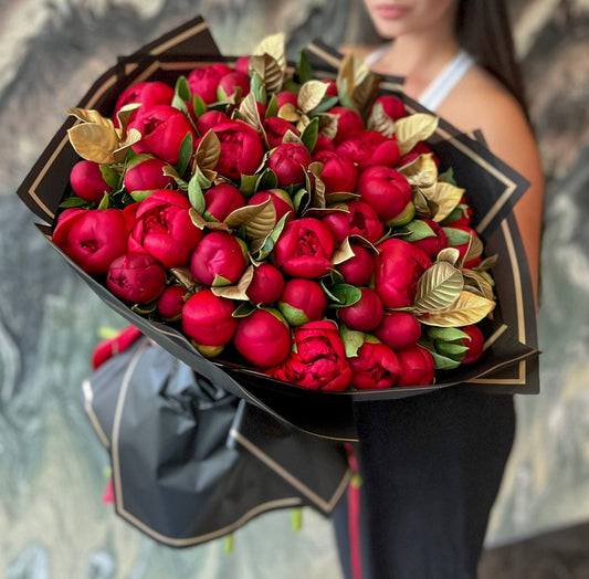 50 Red Peonies image 0