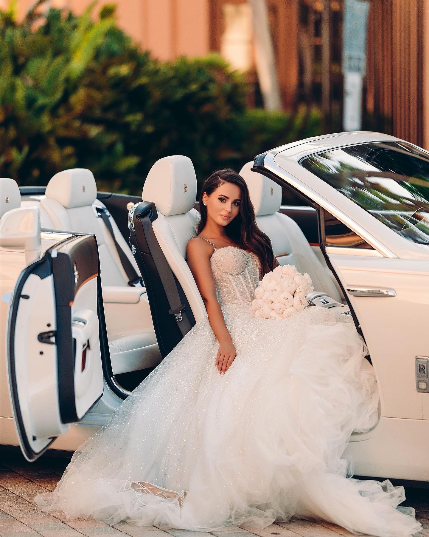 White Peony Bridal Bouquet | Luxury Wedding Flowers Miami Delivery