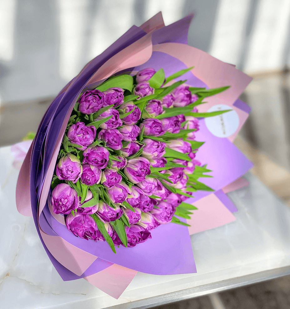 50 Double Lavender Tulips image 0