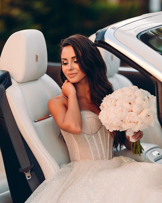 White Peony Bridal Bouquet | Luxury Wedding Flowers Miami Delivery