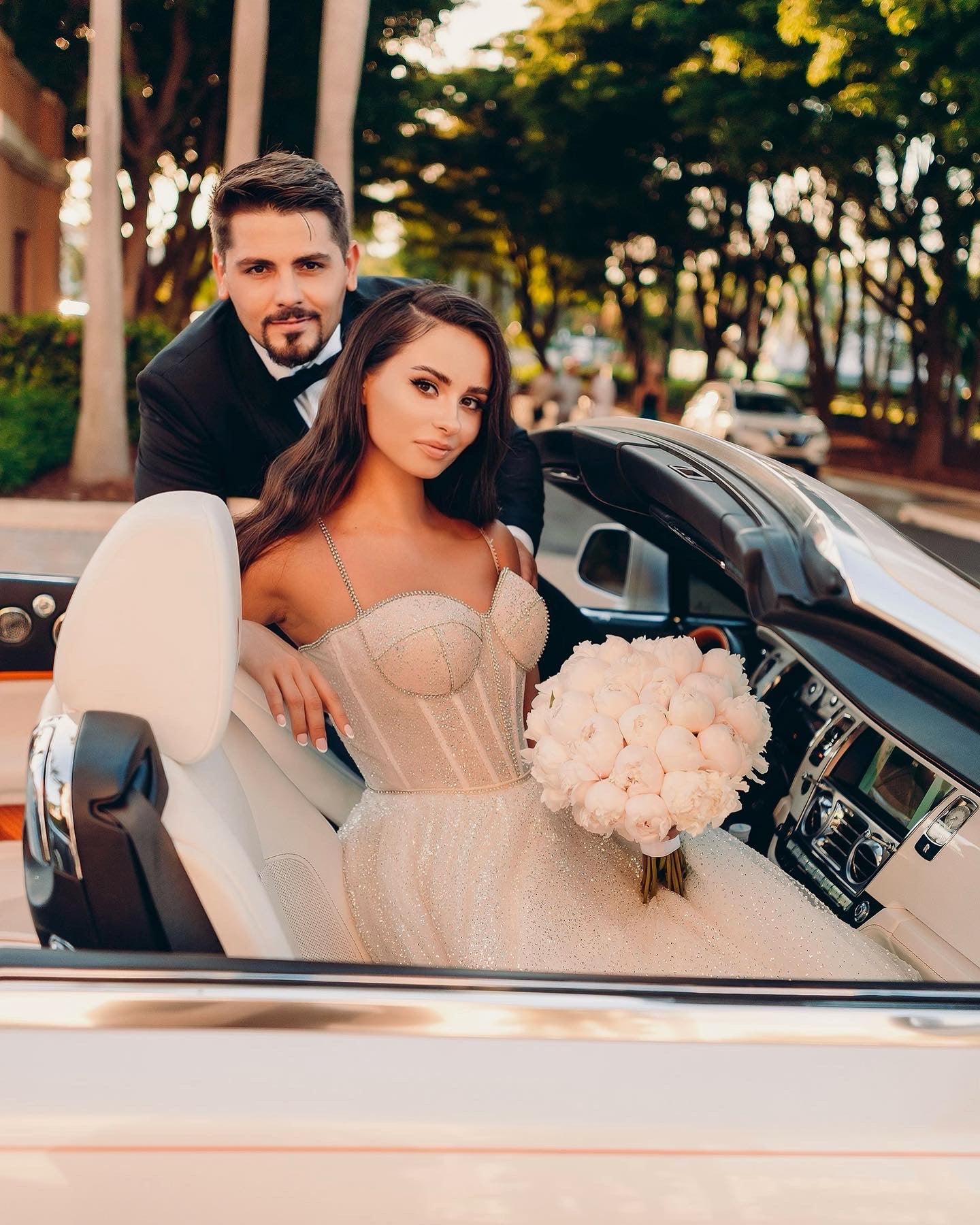 White Peony Bridal Bouquet | Luxury Wedding Flowers Miami Delivery