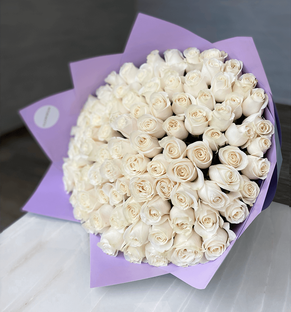 101 Signature White Roses image 0