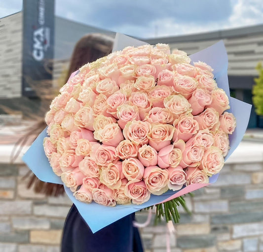 101 Pink Mondial Roses image 0