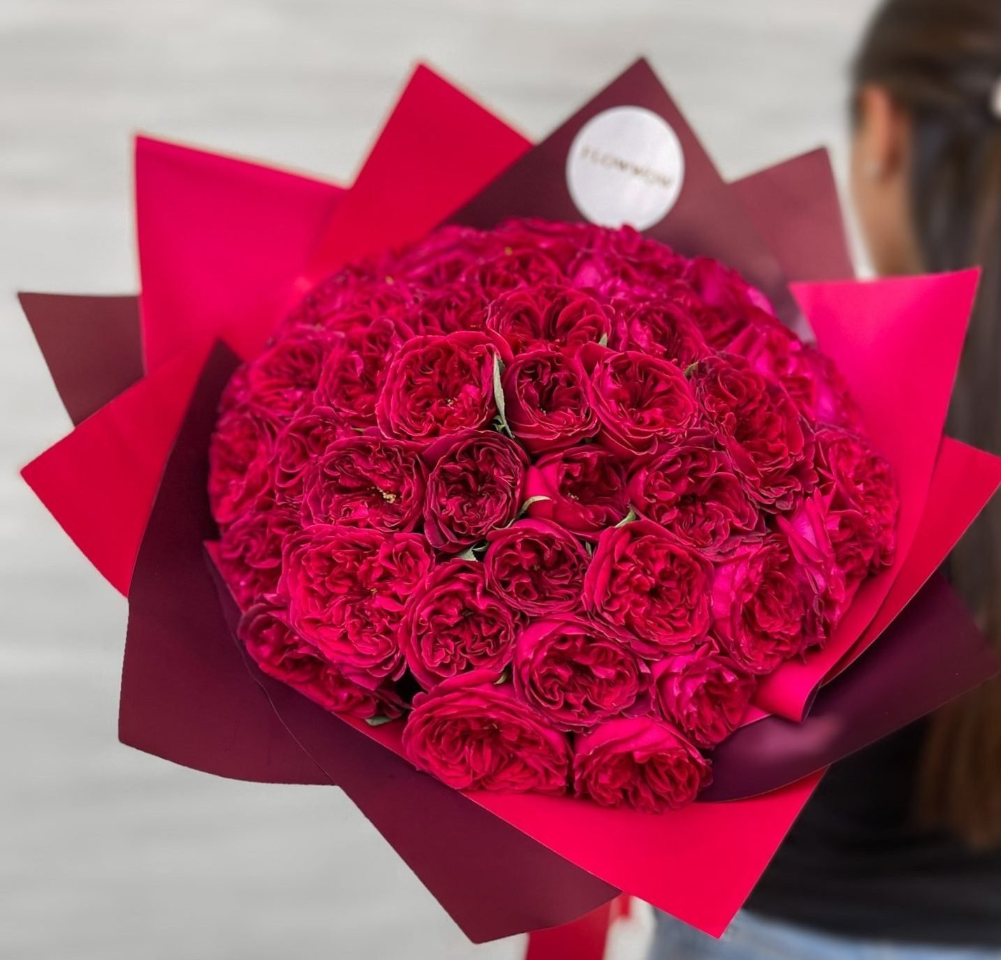 Red Garden Roses Bouquet Medium image 2