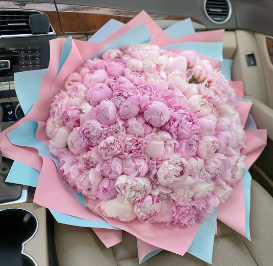 100 Pink Peonies Bouquet image 0